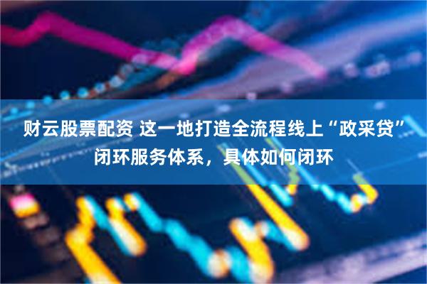 财云股票配资 这一地打造全流程线上“政采贷”闭环服务体系，具体如何闭环