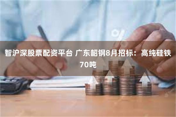 智沪深股票配资平台 广东韶钢8月招标：高纯硅铁70吨